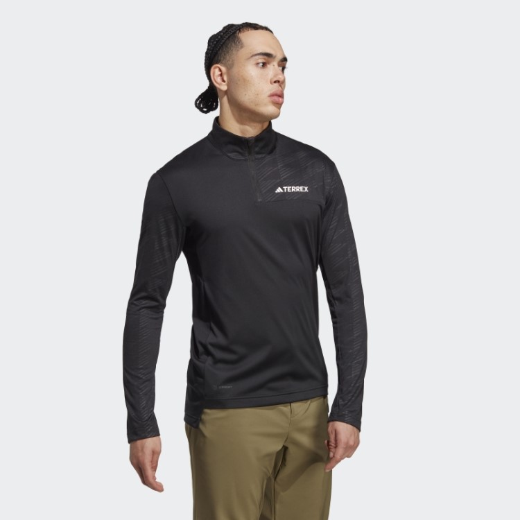 T-shirt De Manga Comprida Terrex Multi-meio-zip Preto Adidas