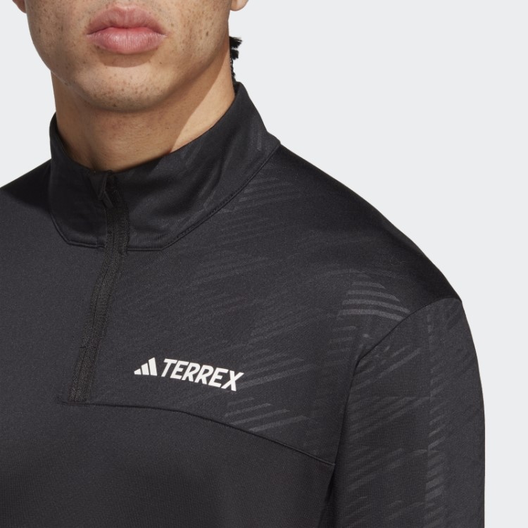 T-shirt De Manga Comprida Terrex Multi-meio-zip Preto Adidas