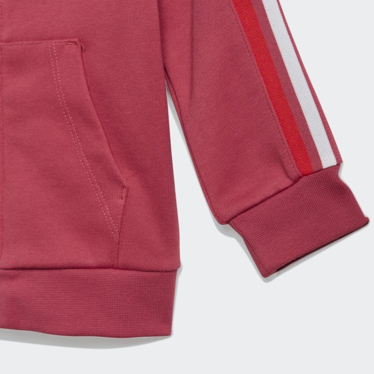 Conjunto Adicolor Com Capuz E Zíper Completo Rosa Adidas