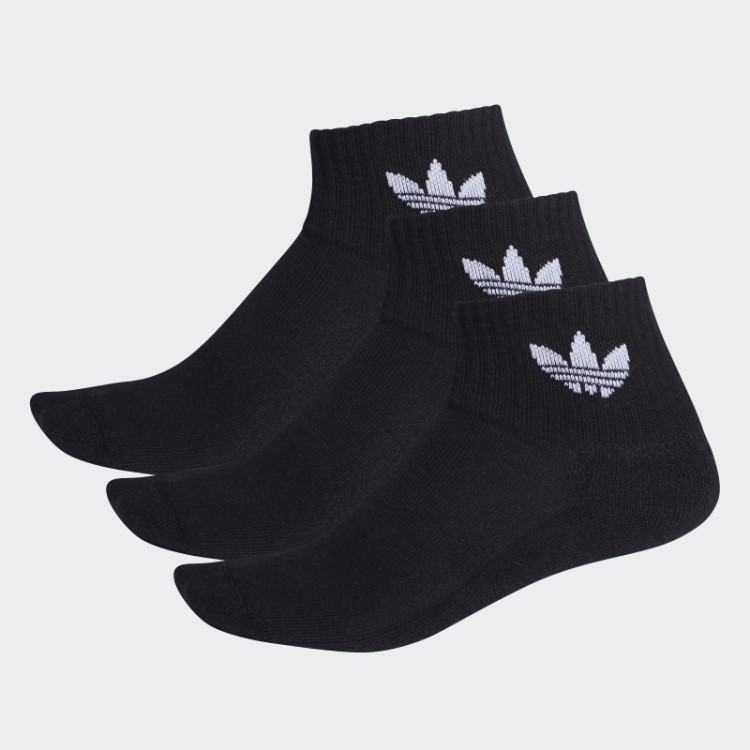 Meias Cano Médio Adidas Pretas - Moda 3 Pares