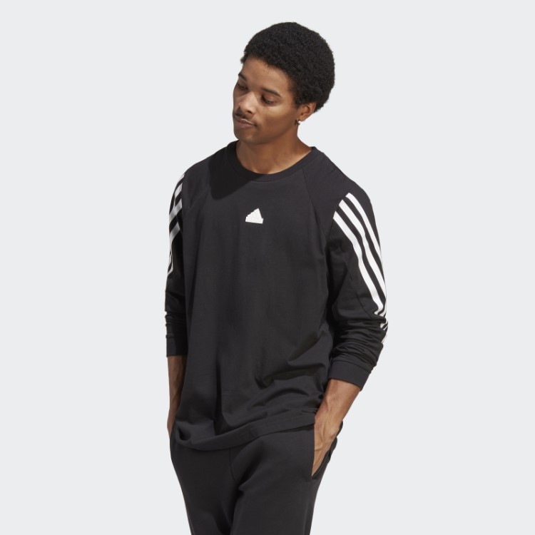 Future Icons Camiseta Manga Longa Com As Três Listras Preta Adidas
