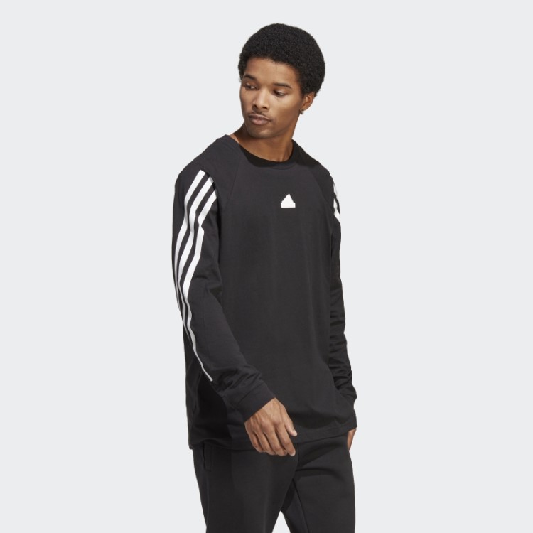 Future Icons Camiseta Manga Longa Com As Três Listras Preta Adidas