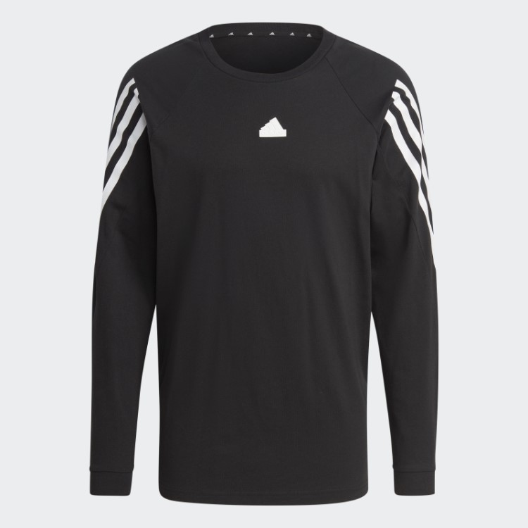 Future Icons Camiseta Manga Longa Com As Três Listras Preta Adidas