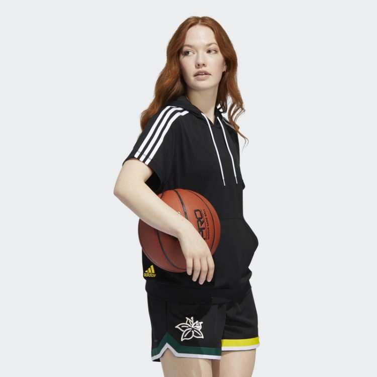 Candace Parker Moletom Com Capuz Manga Curta Adidas Preto