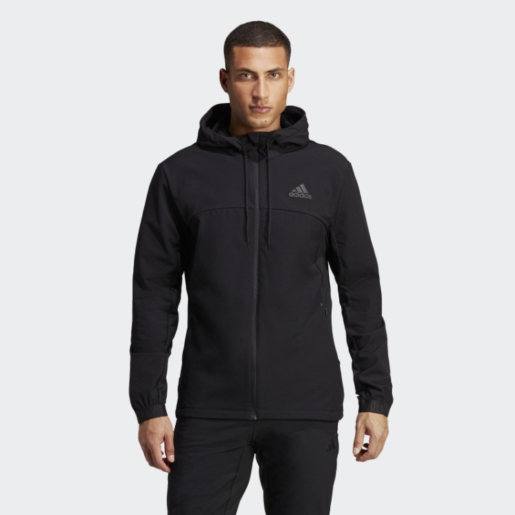 Moletom Preto Adidas Cold.rdy Com Zíper Completo
