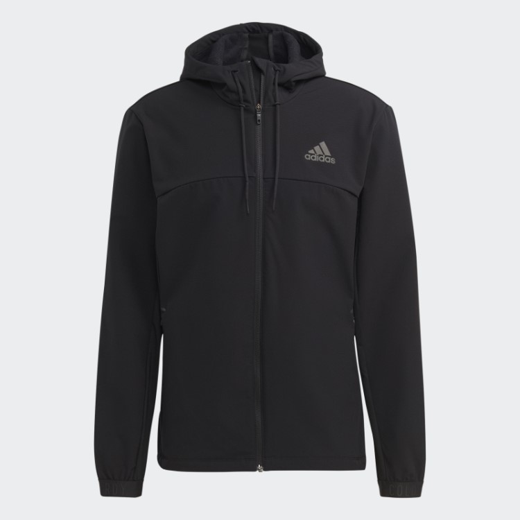 Moletom Preto Adidas Cold.rdy Com Zíper Completo