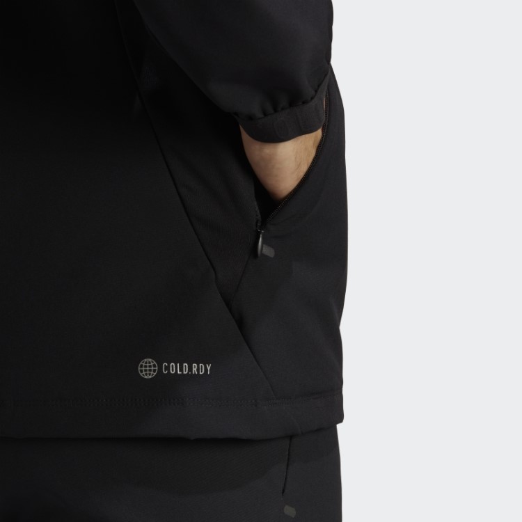 Moletom Preto Adidas Cold.rdy Com Zíper Completo