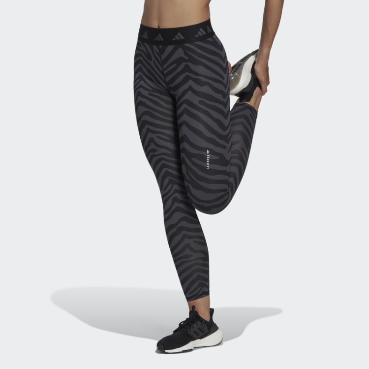 Legging Zebra 7/8 Cintura Alta Adidas Hyperglam Techfit Multicolorida