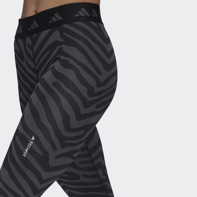 Legging Zebra 7/8 Cintura Alta Adidas Hyperglam Techfit Multicolorida