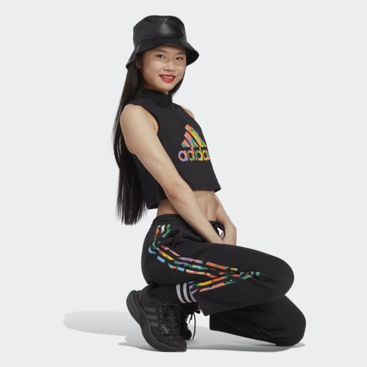 Regata Preta Com Estampa Adidas