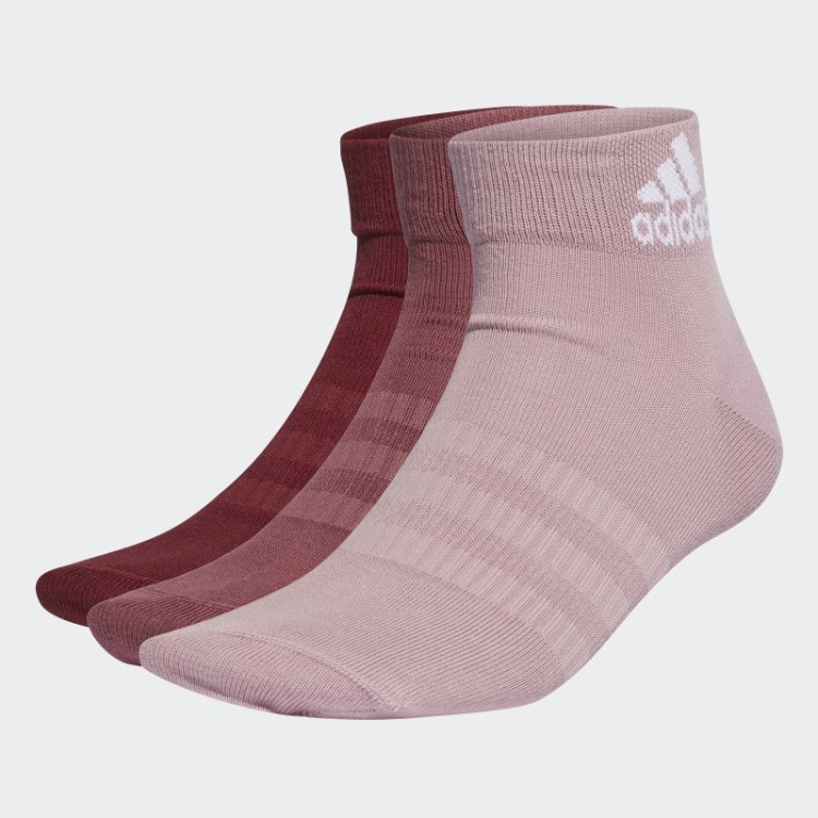 Meias De Tornozelo 3 Pares Adidas Vermelho
