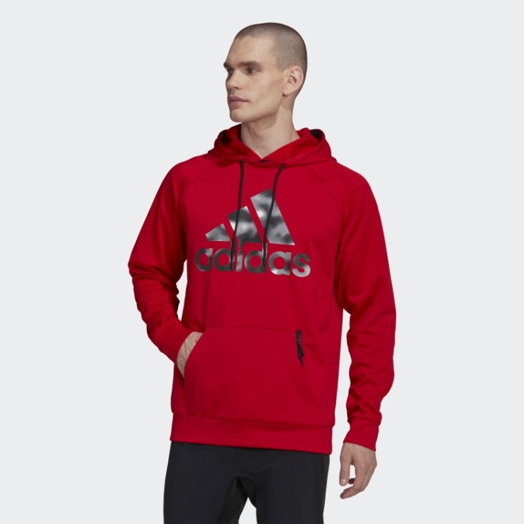 Moletom Adidas Aeroready Game And Go Camo Logo Escarlate