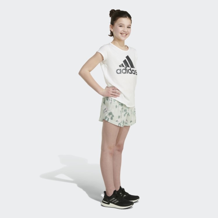 Short De Malha Com Estampa Verde Adidas