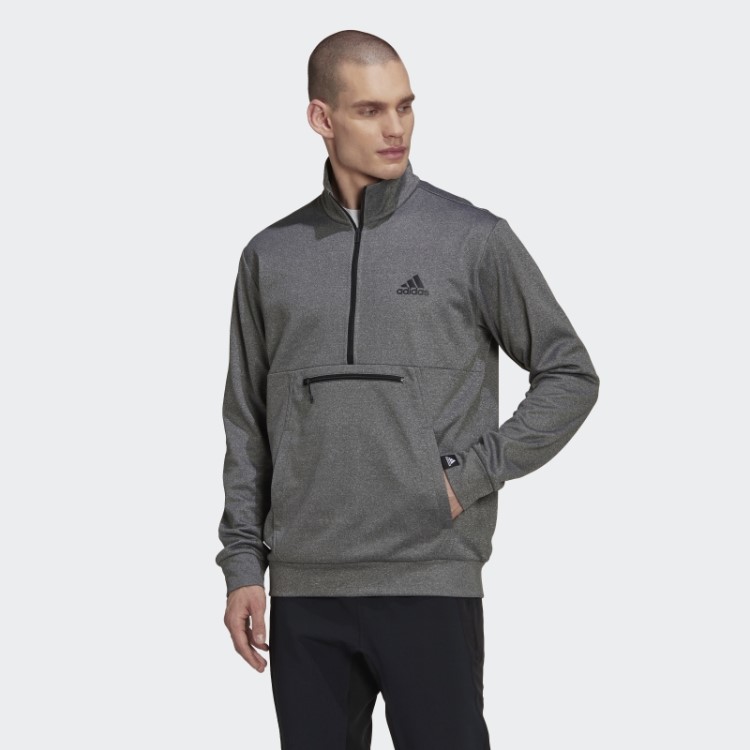 Aeroready Game And Go Small Logo Top Meio Zíper Adidas Cinza