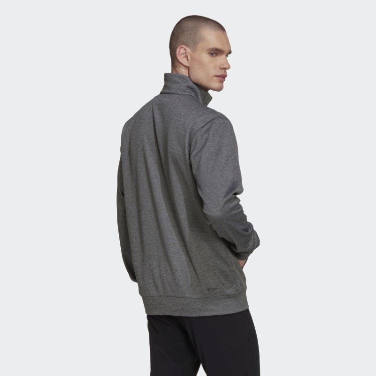 Aeroready Game And Go Small Logo Top Meio Zíper Adidas Cinza