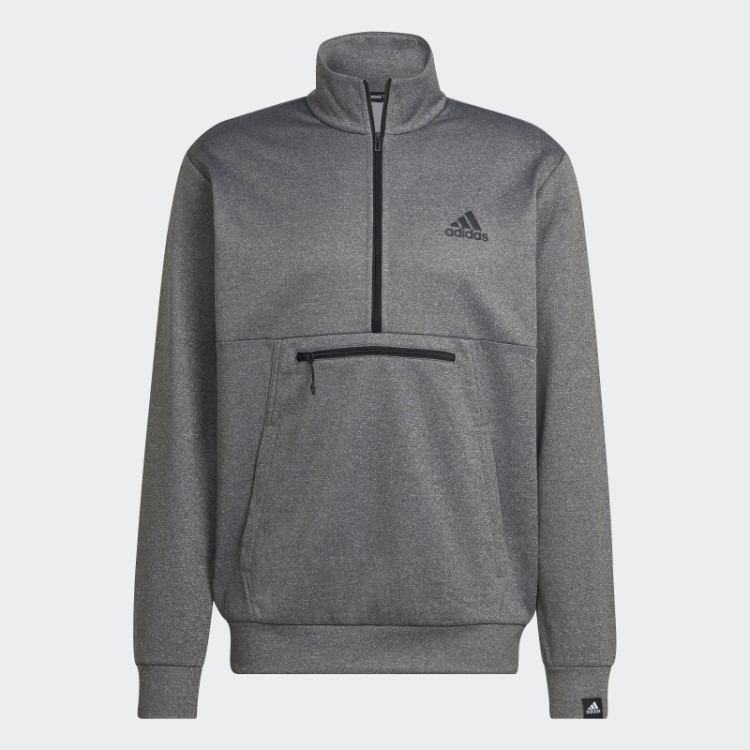 Aeroready Game And Go Small Logo Top Meio Zíper Adidas Cinza