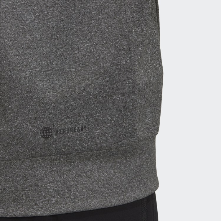 Aeroready Game And Go Small Logo Top Meio Zíper Adidas Cinza