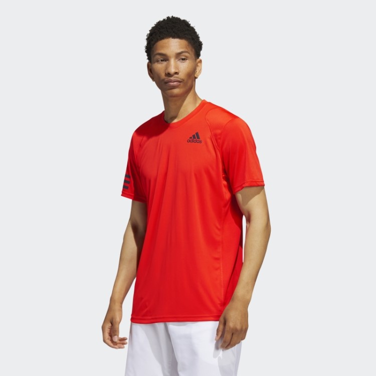 Camiseta Laranja Com As Três Listras Adidas Bold Club Tennis