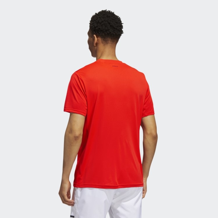 Camiseta Laranja Com As Três Listras Adidas Bold Club Tennis