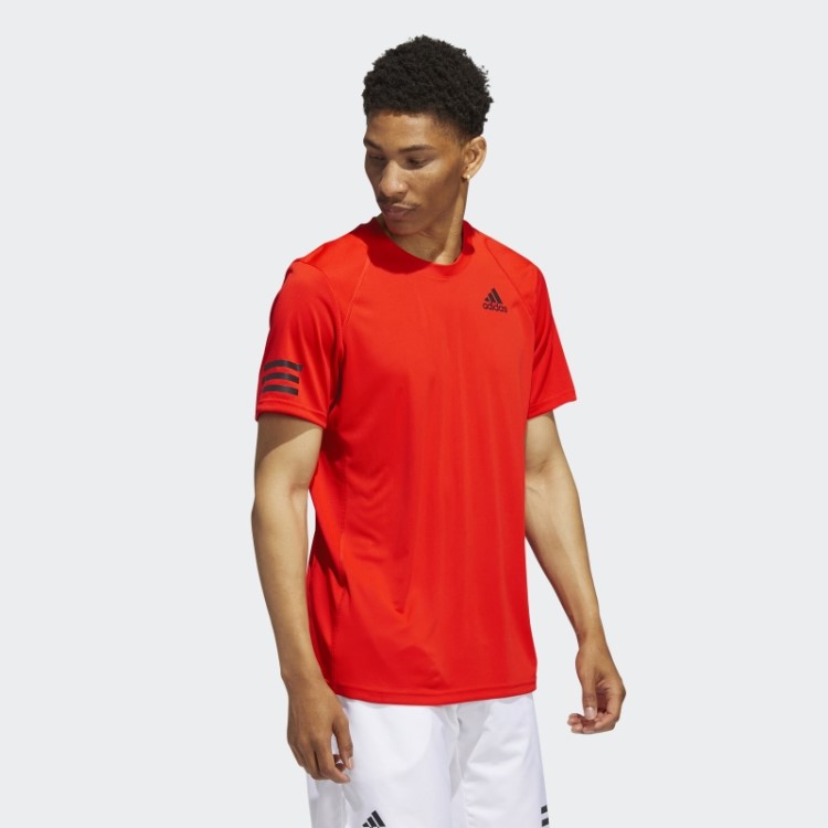 Camiseta Laranja Com As Três Listras Adidas Bold Club Tennis