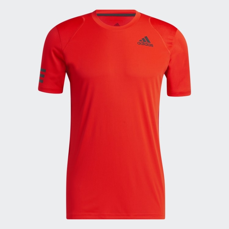 Camiseta Laranja Com As Três Listras Adidas Bold Club Tennis