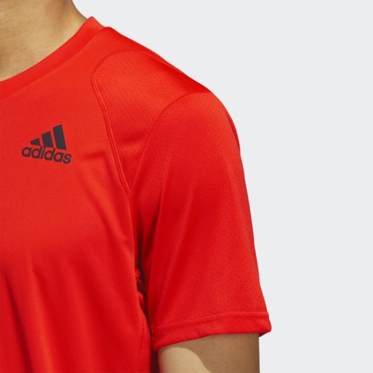 Camiseta Laranja Com As Três Listras Adidas Bold Club Tennis