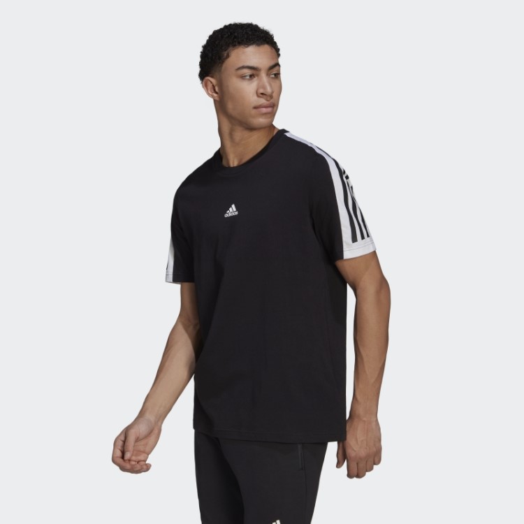 Camiseta Preta Com As Três Listras Adidas Future Icons
