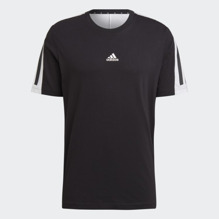 Camiseta Preta Com As Três Listras Adidas Future Icons