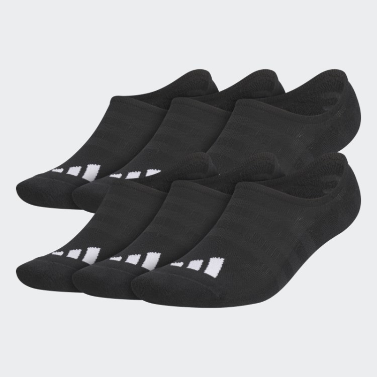 Meias Pretas Adidas No-show 6 Pares