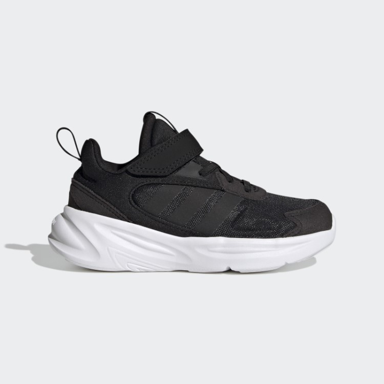 Tênis De Renda Elástica Estilo De Corrida Ozelle Preto Com Tira Superior Adidas