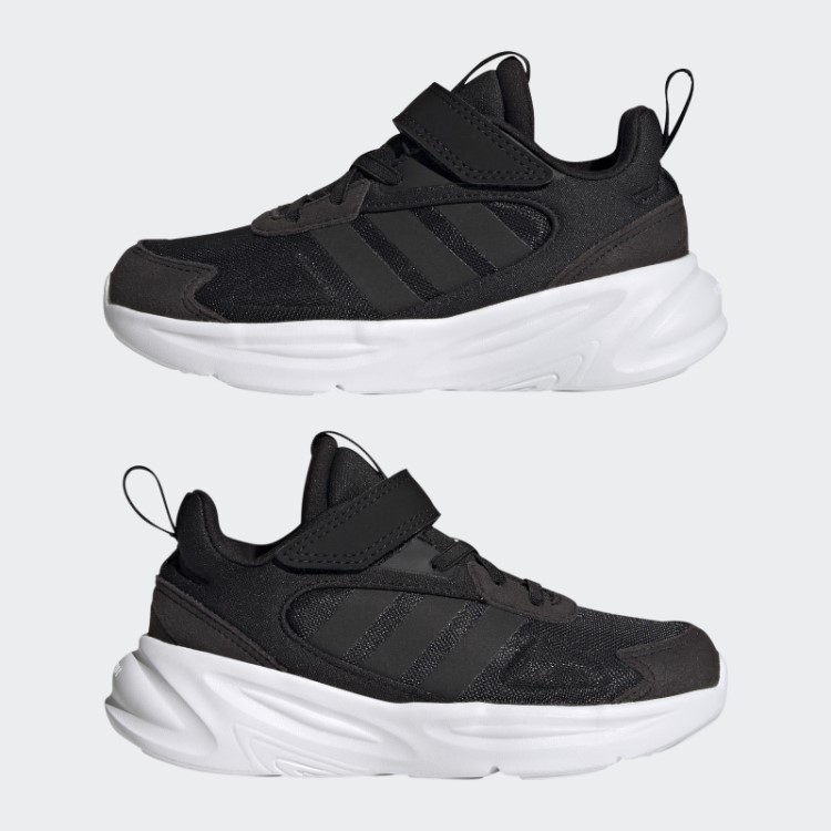 Adidas Preto Ozelle Estilo De Vida De Corrida Com Cadarço Elástico E Tênis De Tira Superior