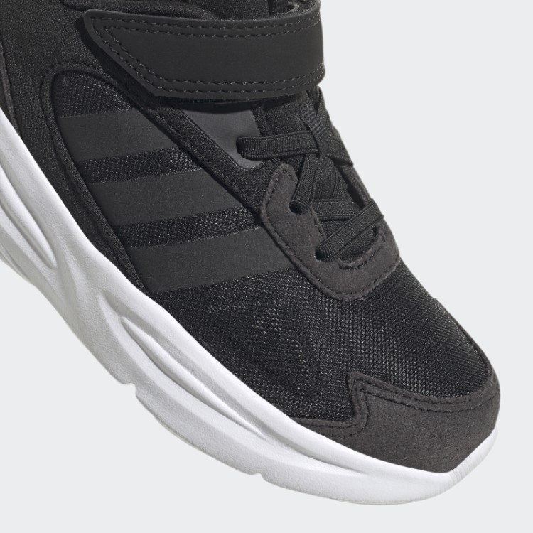 Adidas Preto Ozelle Estilo De Vida De Corrida Com Cadarço Elástico E Tênis De Tira Superior