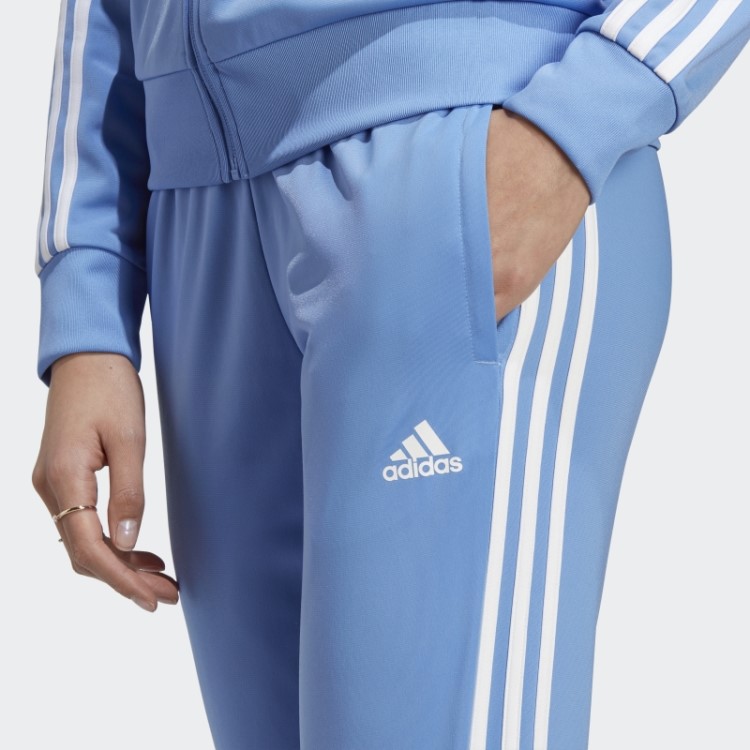 Calça Esportiva Azul Adidas Primegreen Essentials Com As Três Listras Estreitas