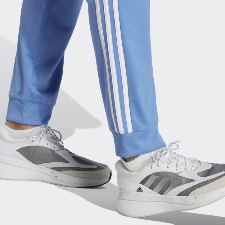 Calça Esportiva Azul Adidas Primegreen Essentials Com As Três Listras Estreitas