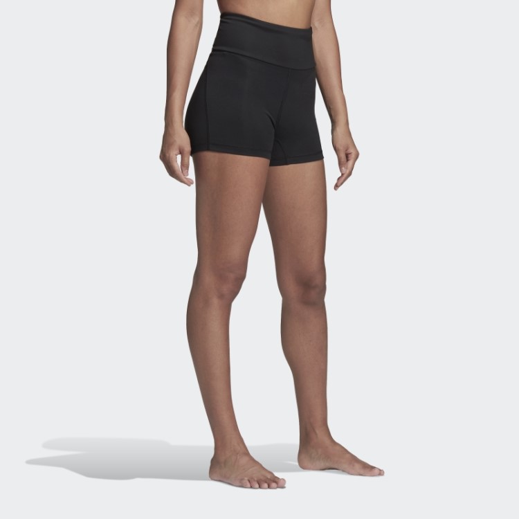 Leggings Curtas Pretas Adidas De Cintura Alta Essenciais Para Ioga
