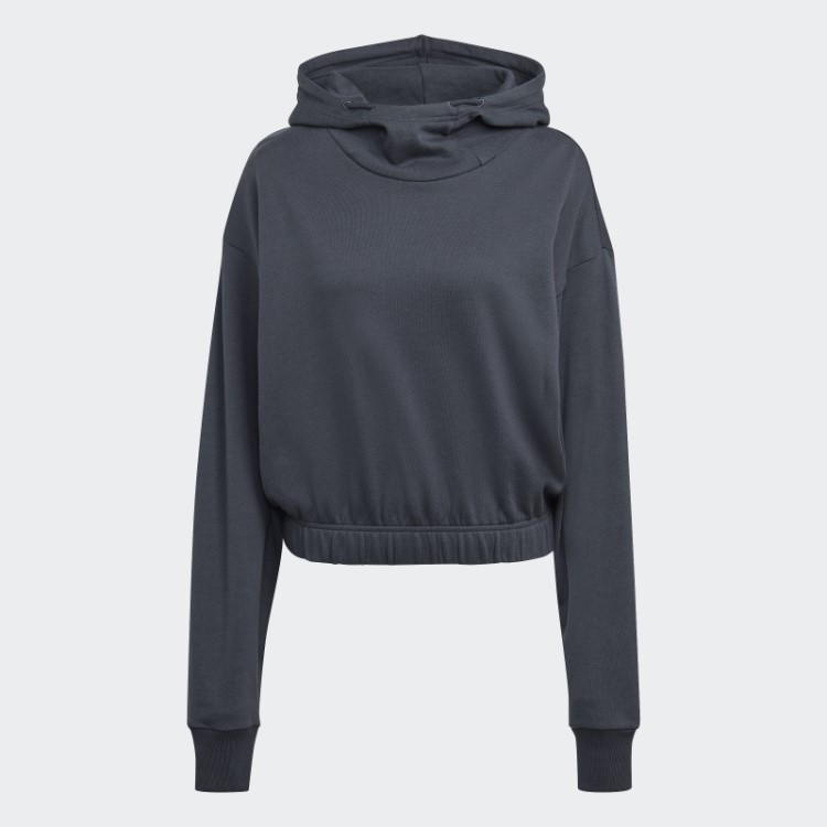 Moletom Cropped Adidas Studio Lounge Em Carbono
