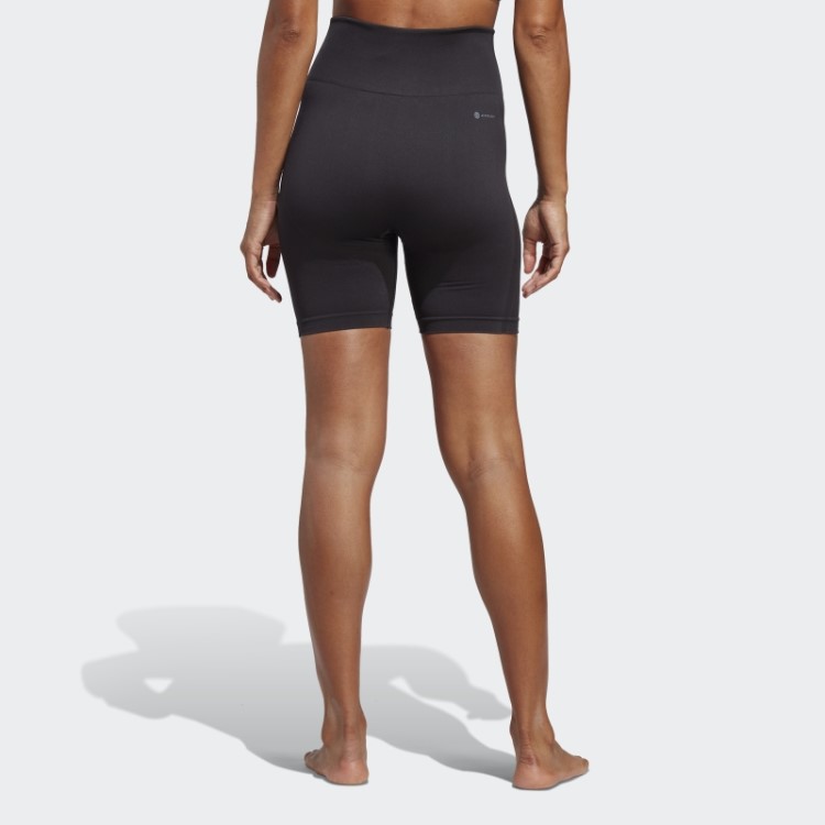 Leggings Curtas Para Yoga Studio Aeroknit Bike Preta Adidas