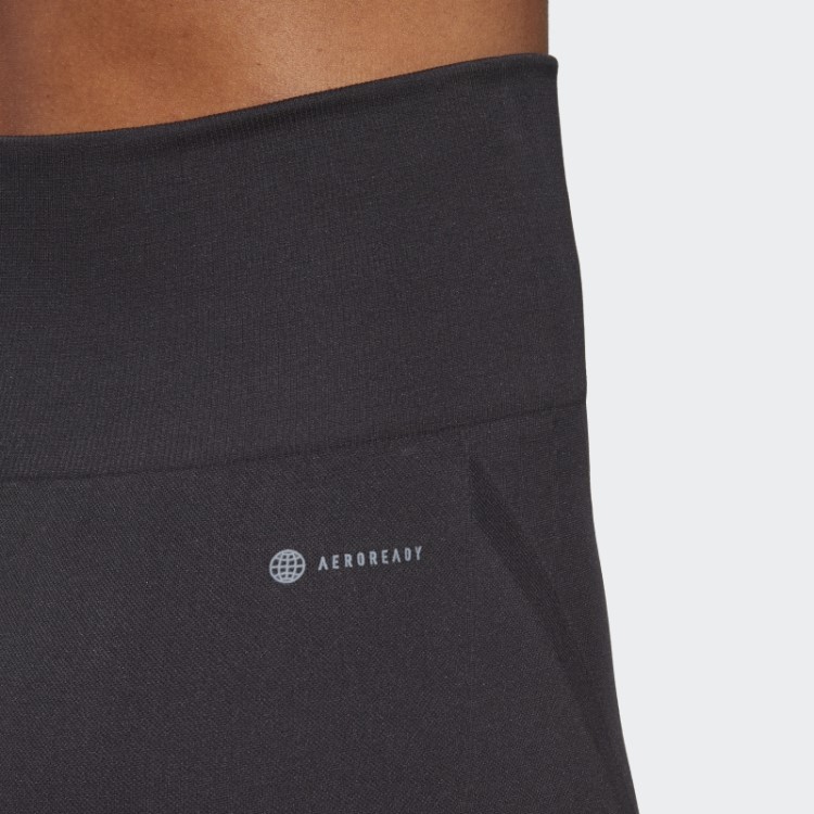 Leggings Curtas Para Yoga Studio Aeroknit Bike Preta Adidas
