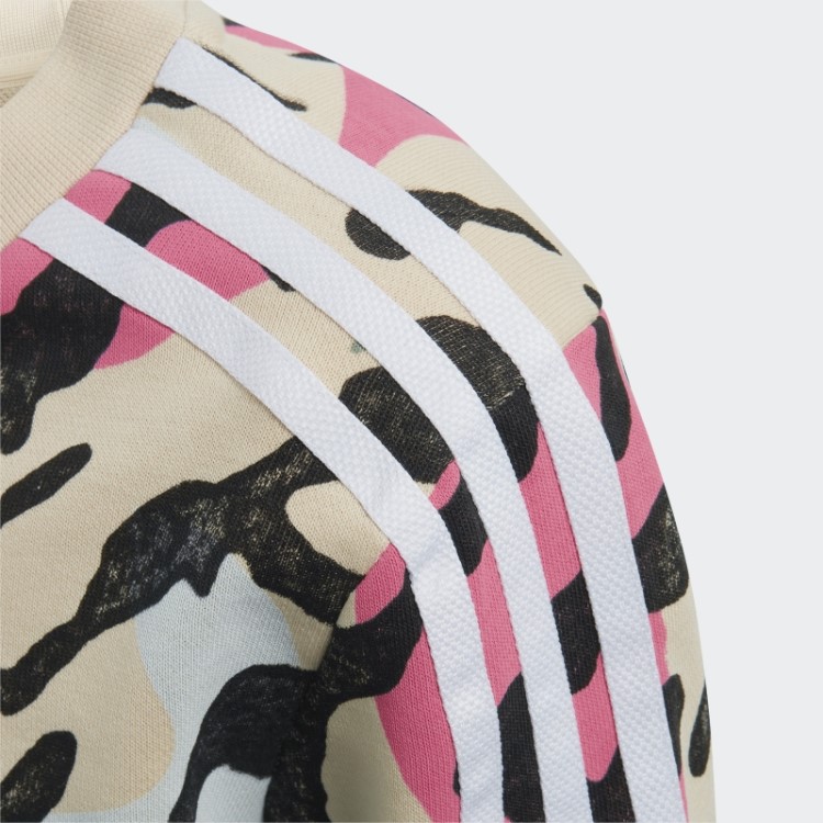 Conjunto De Tripulação De Areia Animal Print Adidas
