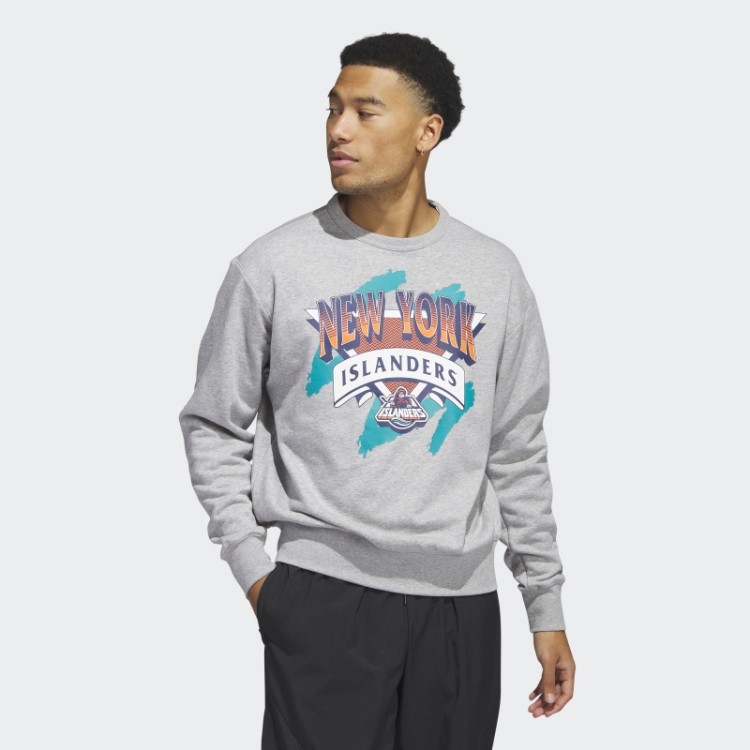 Moletom Cinza Médio Islanders Vintage Crew Adidas