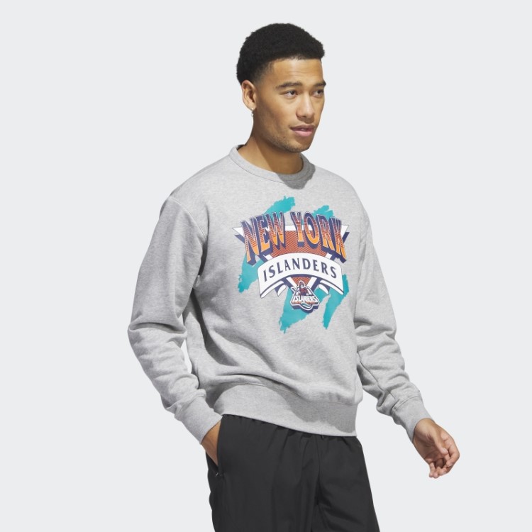 Moletom Cinza Médio Islanders Vintage Crew Adidas