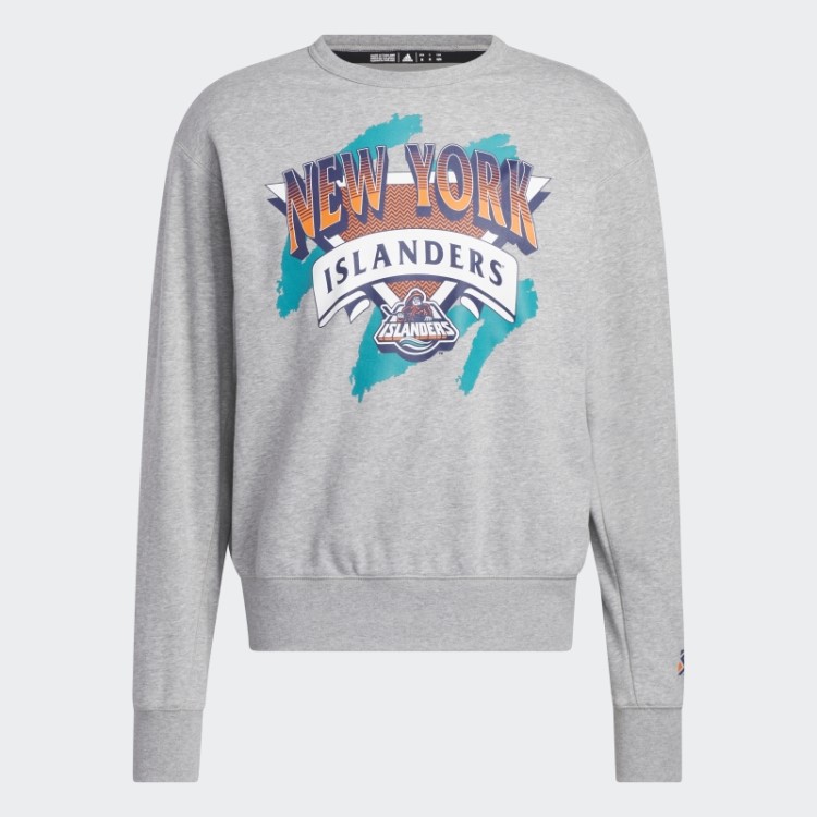 Moletom Cinza Médio Islanders Vintage Crew Adidas