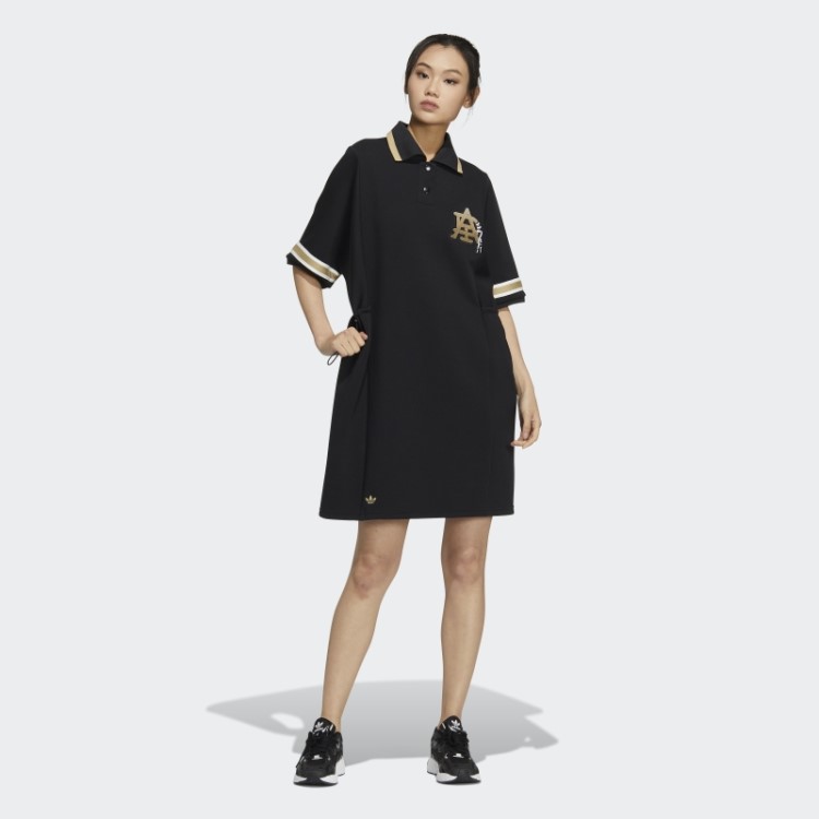 Vestido Polo Universitário Moderno Adidas Preto