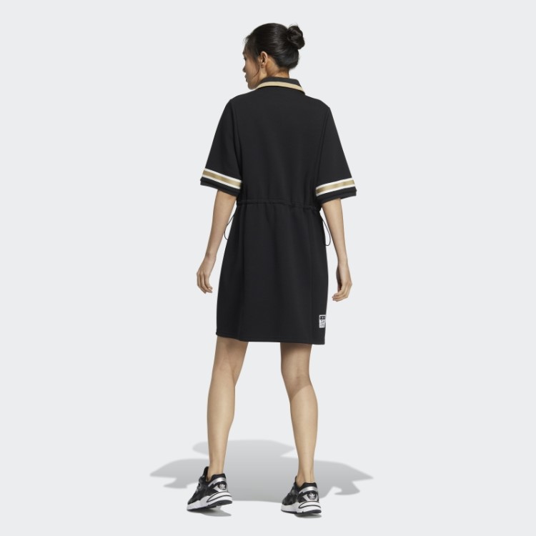 Vestido Polo Universitário Moderno Adidas Preto