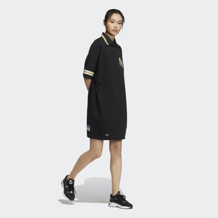 Vestido Polo Universitário Moderno Adidas Preto