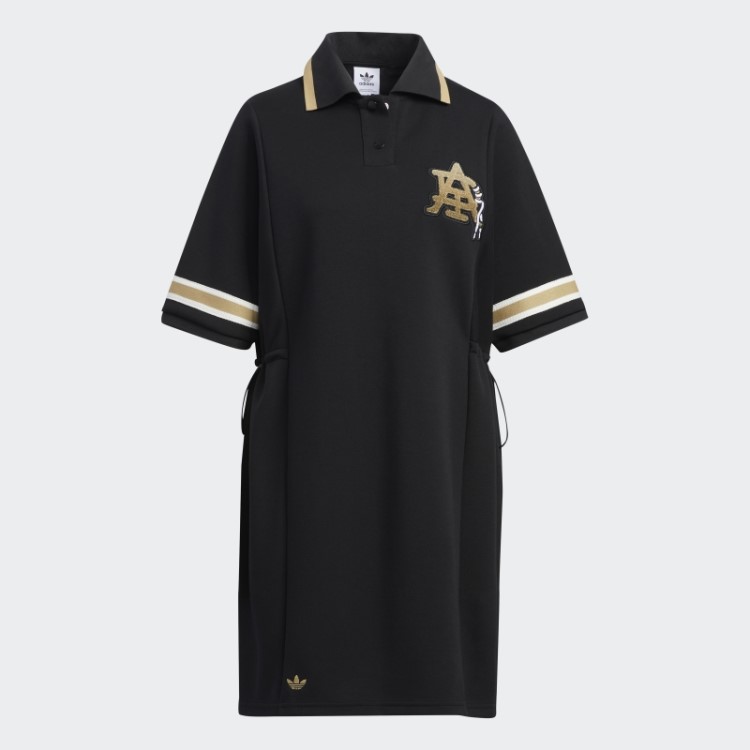 Vestido Polo Universitário Moderno Adidas Preto
