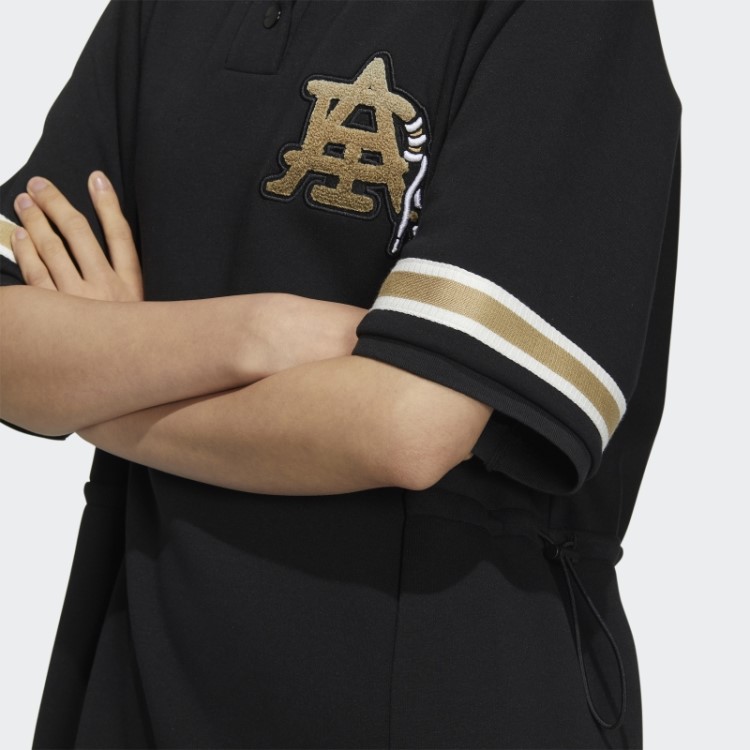 Vestido Polo Universitário Moderno Adidas Preto
