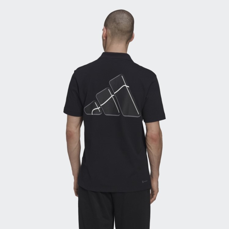 Camisa Polo De Tênis Clubhouse 3 Barras Preta Adidas