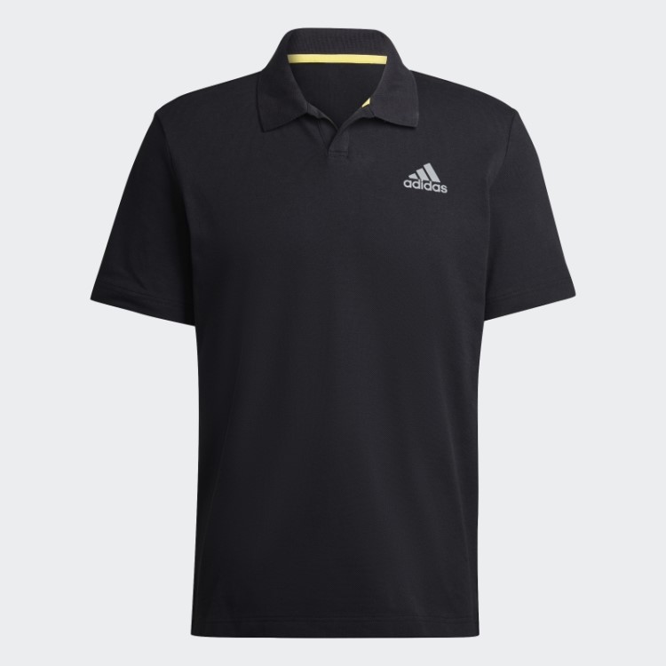 Camisa Polo De Tênis Clubhouse 3 Barras Preta Adidas