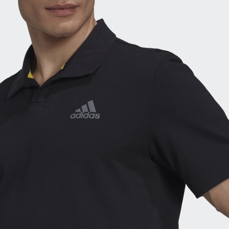 Camisa Polo De Tênis Clubhouse 3 Barras Preta Adidas